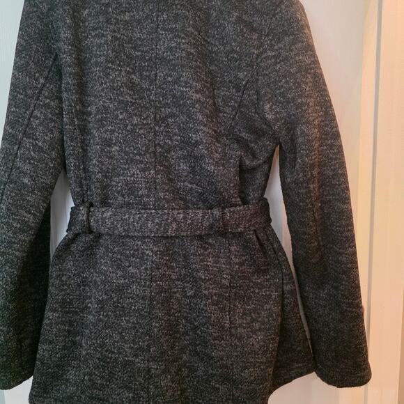 Madden Girl Heathered Charcoal Gray Knit Belted Wrap Coat XL 14/16 NWOT - Picture 2 of 4